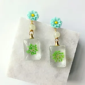 Alchemilla Dried Pressed Flower Earrings