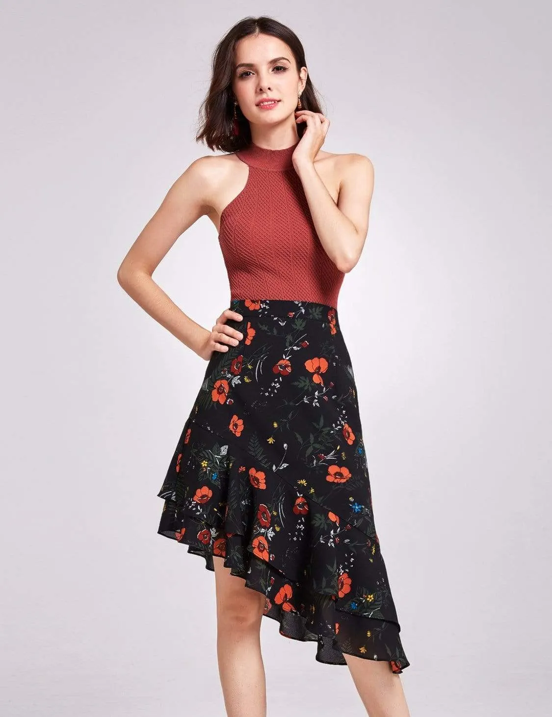 Alisa Pan Floral Print High Waisted Skirt