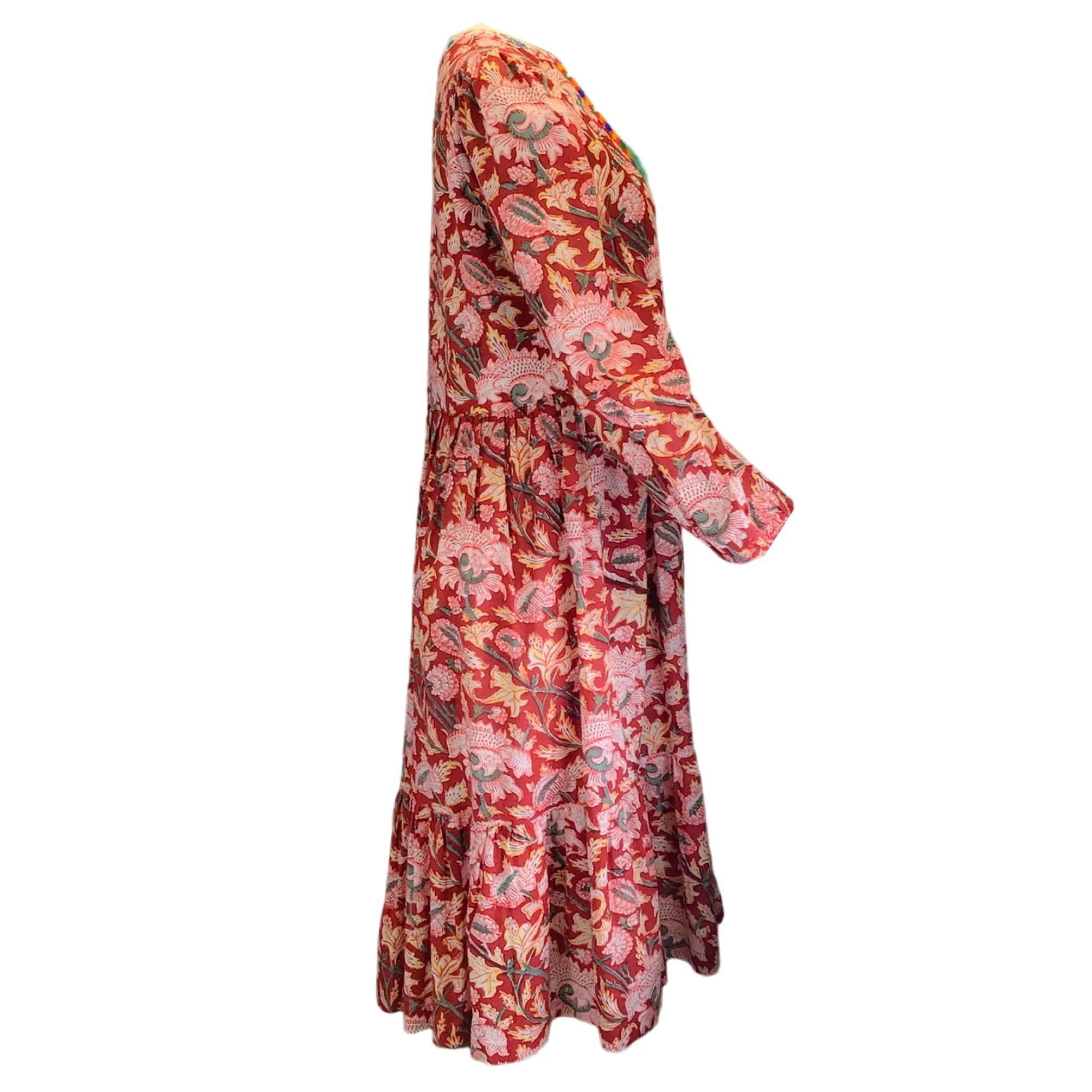 Alix of Bohemia Red Multi Cotton Paradise Bird Dress