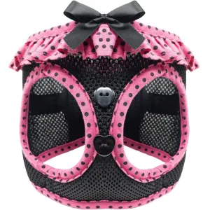 American River Dog Harness Hot Pink And Black Polka Dot