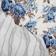 Annie Blue Floral Ruffled Twin Coverlet 76x39 27