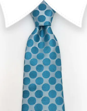 Aqua Polka Dot Necktie