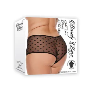 Barely B Split Lace Panty Plus Black