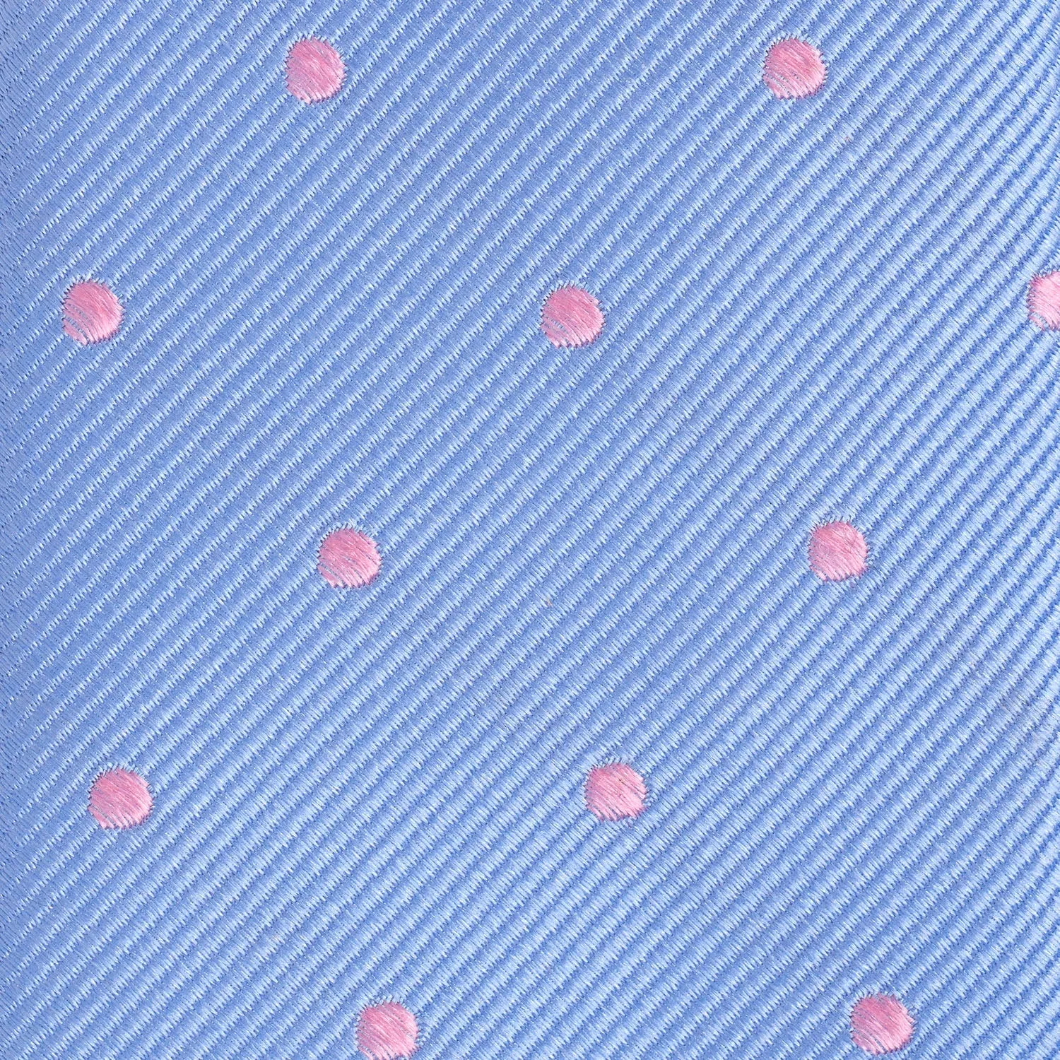 Blue & Pink Polka Dot Woven Slim Silk Tie