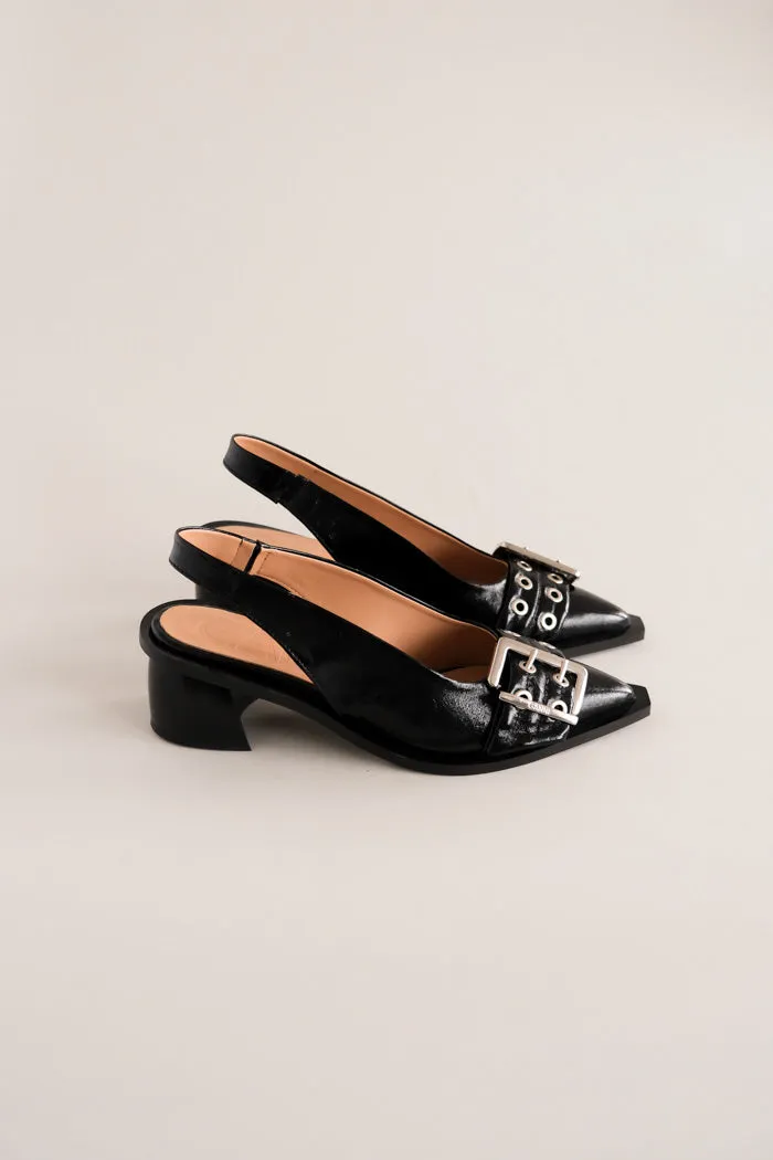 BUCKLE SLINGBACK PUMP NAPLACK