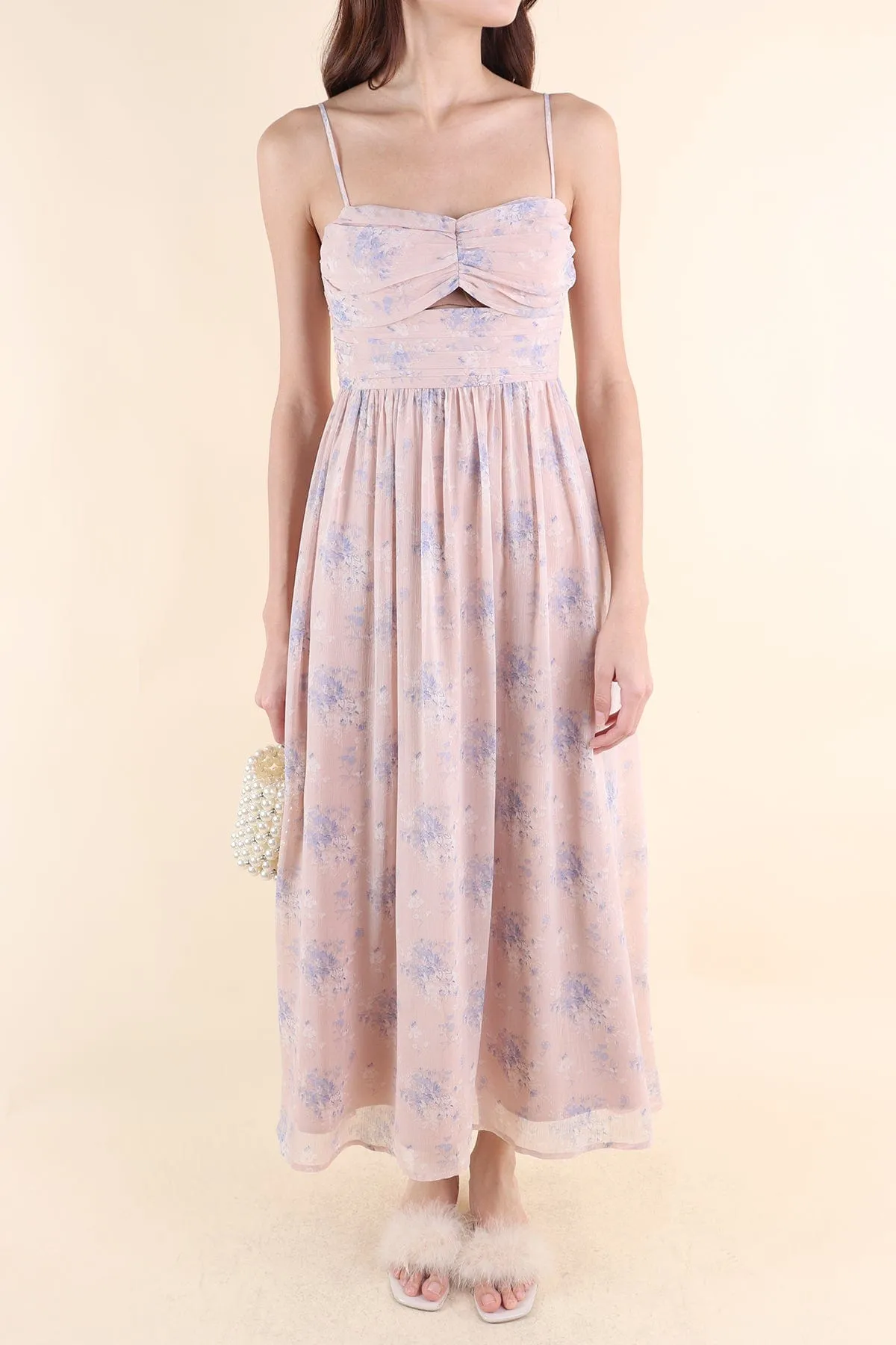 CECILY FLORAL MAXI IN DUSTY PINK