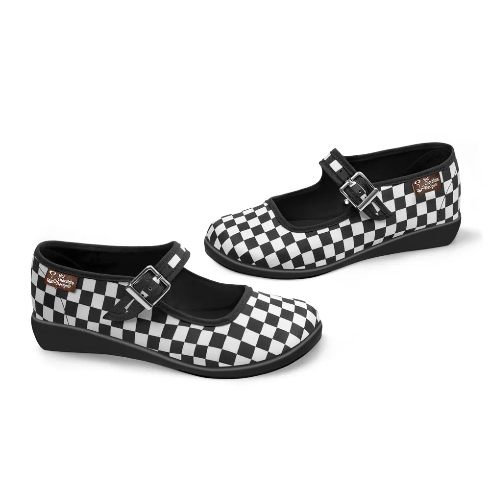 Chocolaticas® Checkers Women's Mary Jane Flat