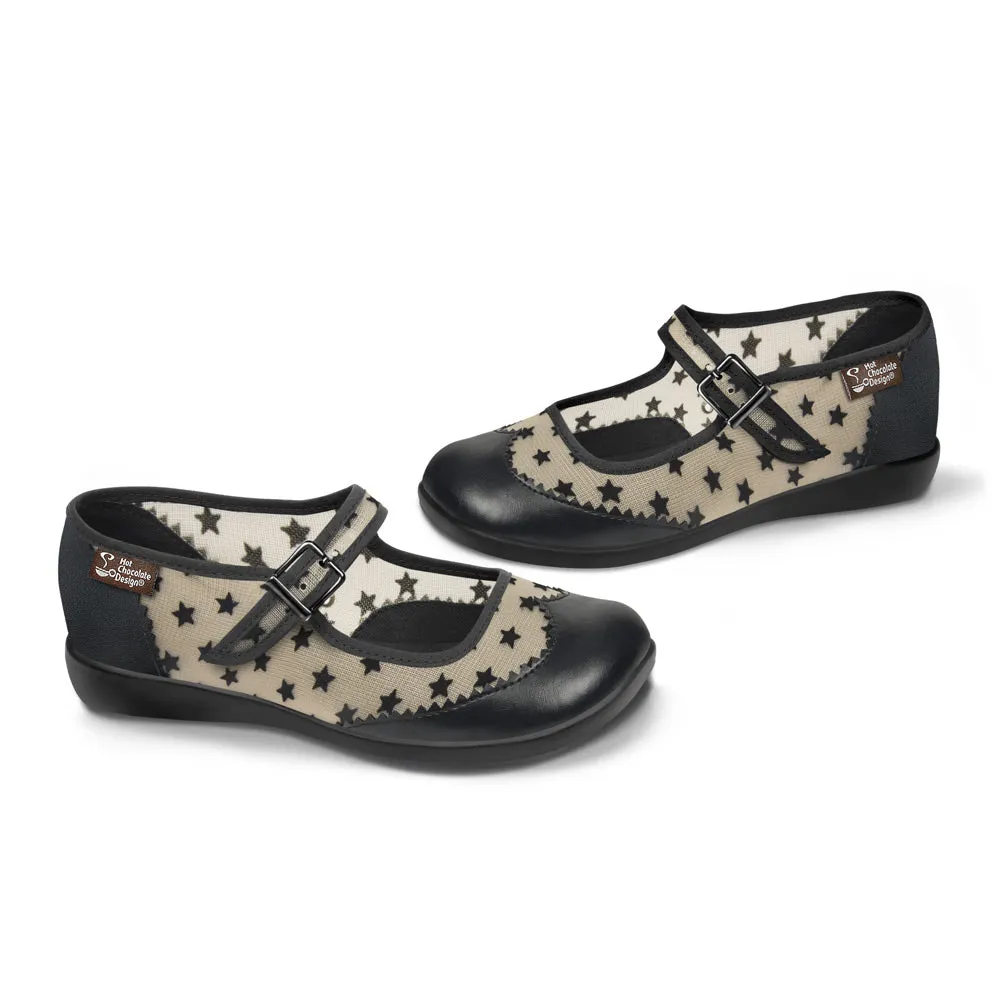 Chocolaticas® Womens Havana Stars Mary Jane Flat Shoes - Stylish and Comfortable Footwear for Everyday Wear