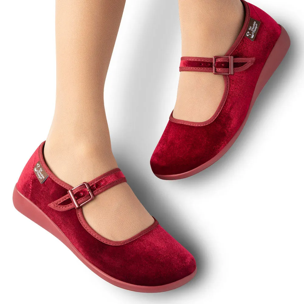 Chocolaticas® Red Wine Women's Mary Jane Flat