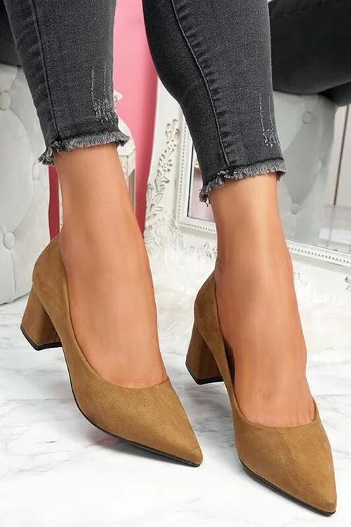 Chunky Heel Pointed Heels