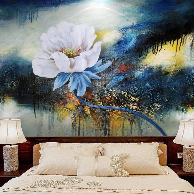 Custom Mural Wallpaper Retro Abstract Peony Flower (㎡)