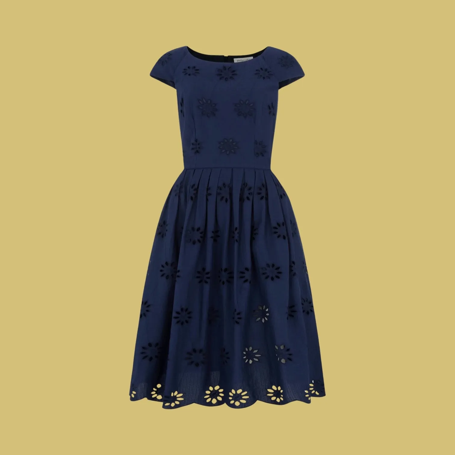 Emily & Fin Claudia Floral Broderie Navy Dress