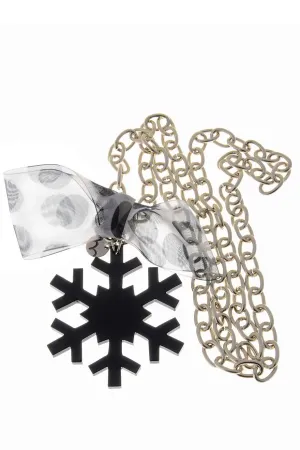 FIOCCO DI NEVE Black Chain Pendant