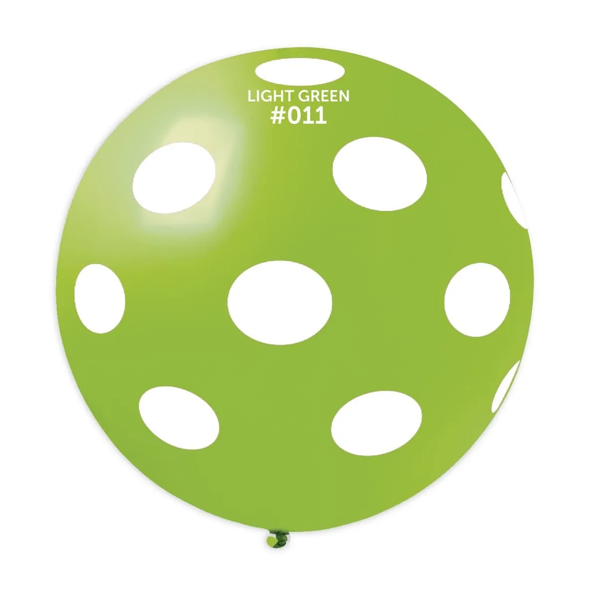 Gemar Latex Balloon #011 Light Green Polka Dots White Printed 31inch 1 Count Solid Color