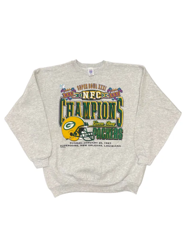 Green Bay New Orleans NFC Crewneck Grey