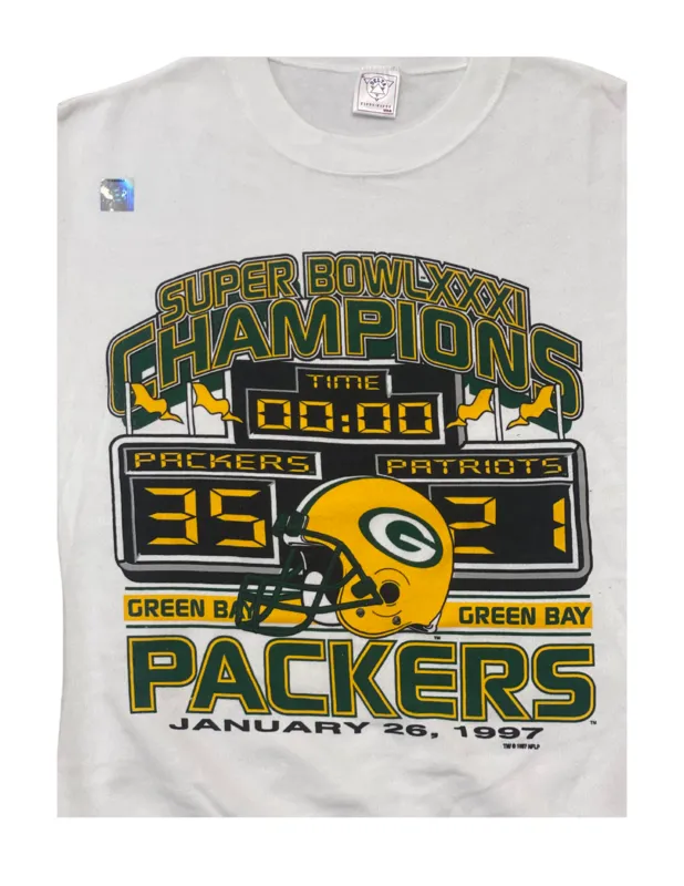 Green Bay Packers Scoreboard Crewneck White