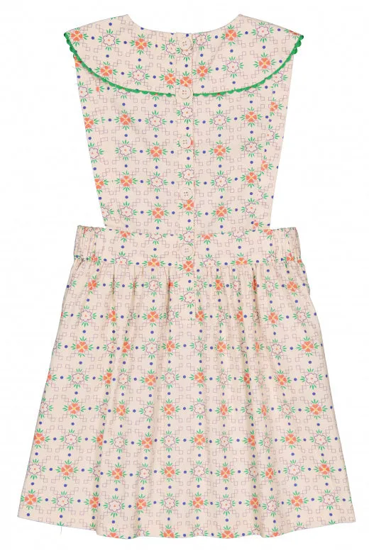 Certainly! Here is an optimized title for the e-commerce product with added modifiers:

Charming Vintage-Inspired Floral Print Dress for Girls - Simone Collection