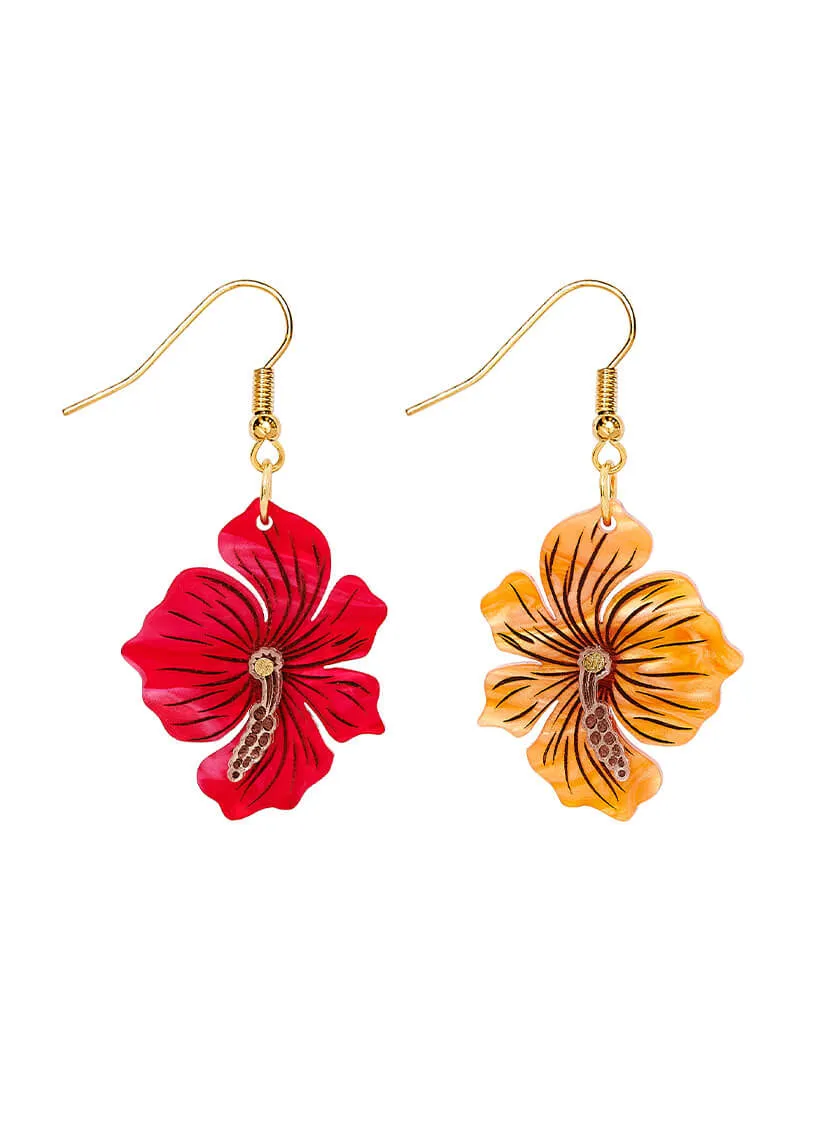 Hibiscus Flower Earrings