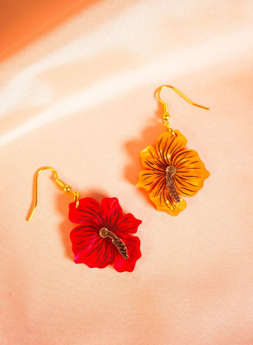 Hibiscus Flower Earrings