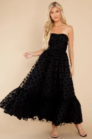 I Wanna Dance Black Polka Dot Maxi Dress