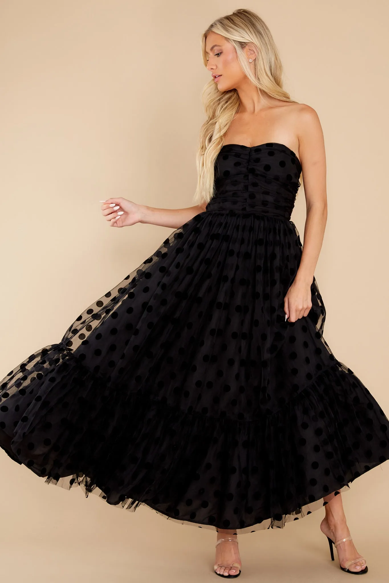 I Wanna Dance Black Polka Dot Maxi Dress