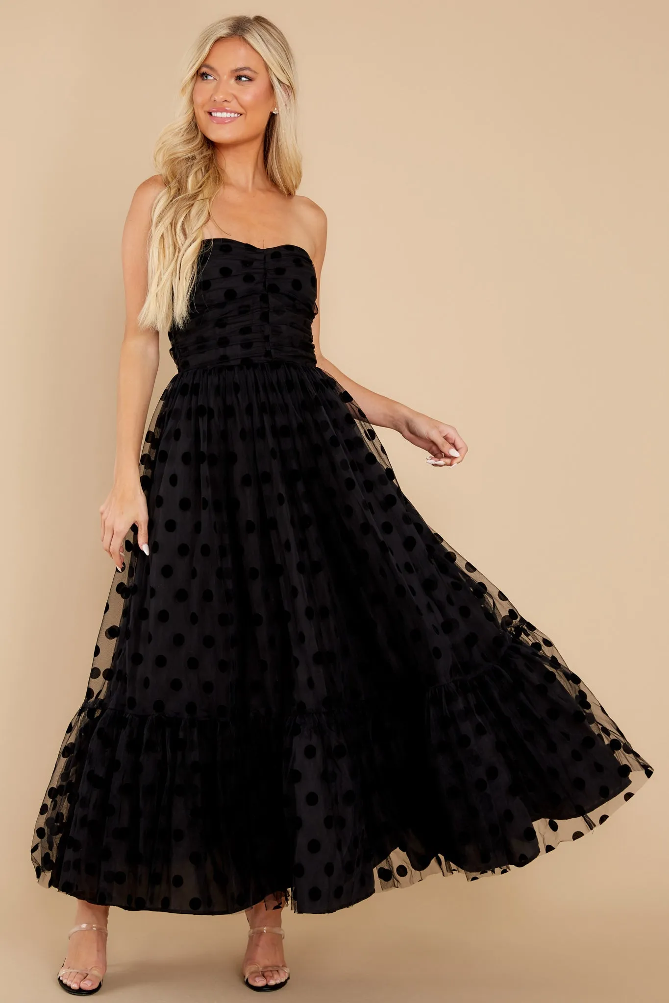 I Wanna Dance Black Polka Dot Maxi Dress