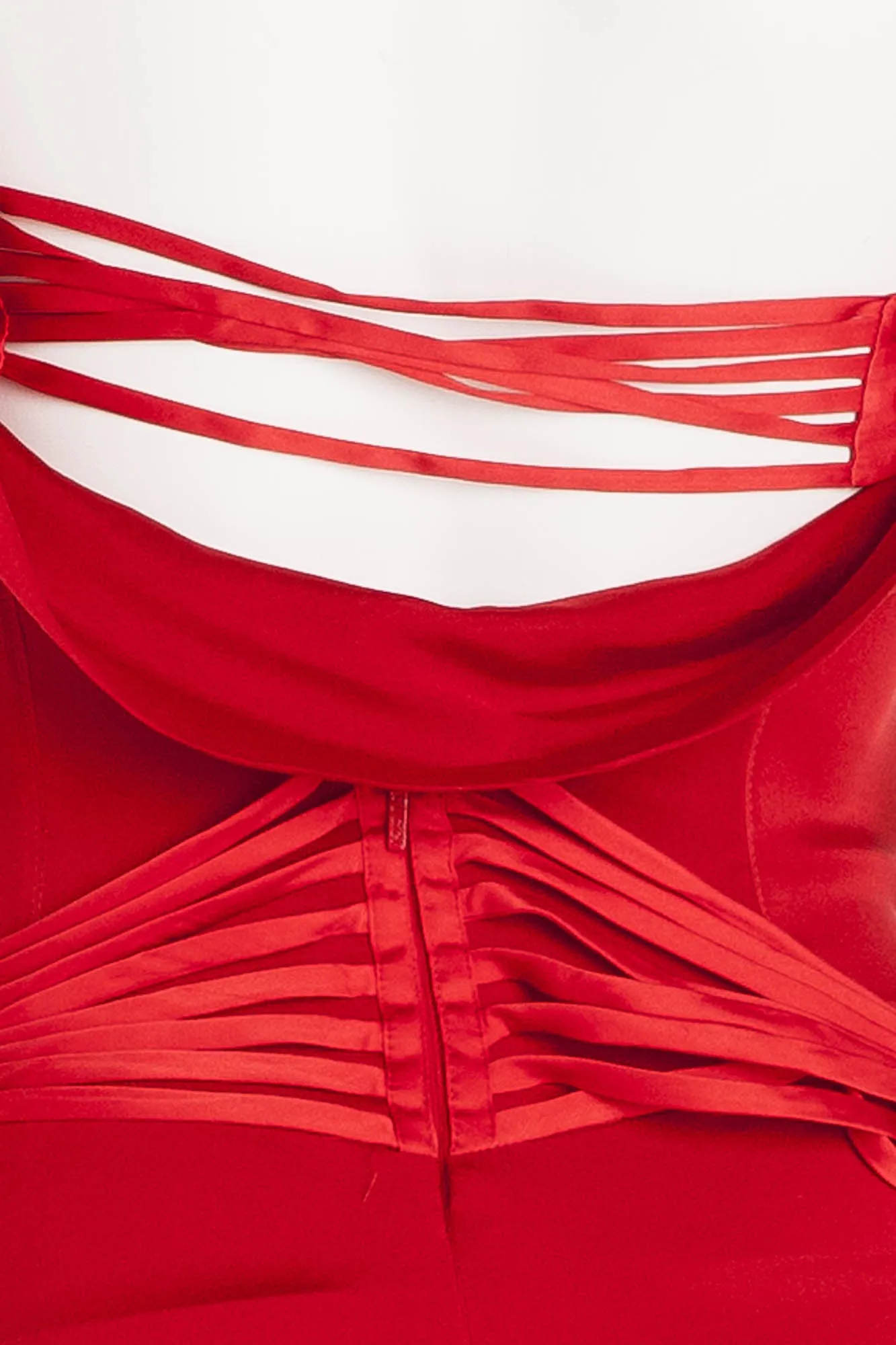 Iconic Tom Ford For Gucci - Editorial Red Corset Long Silk Gown - IT 40