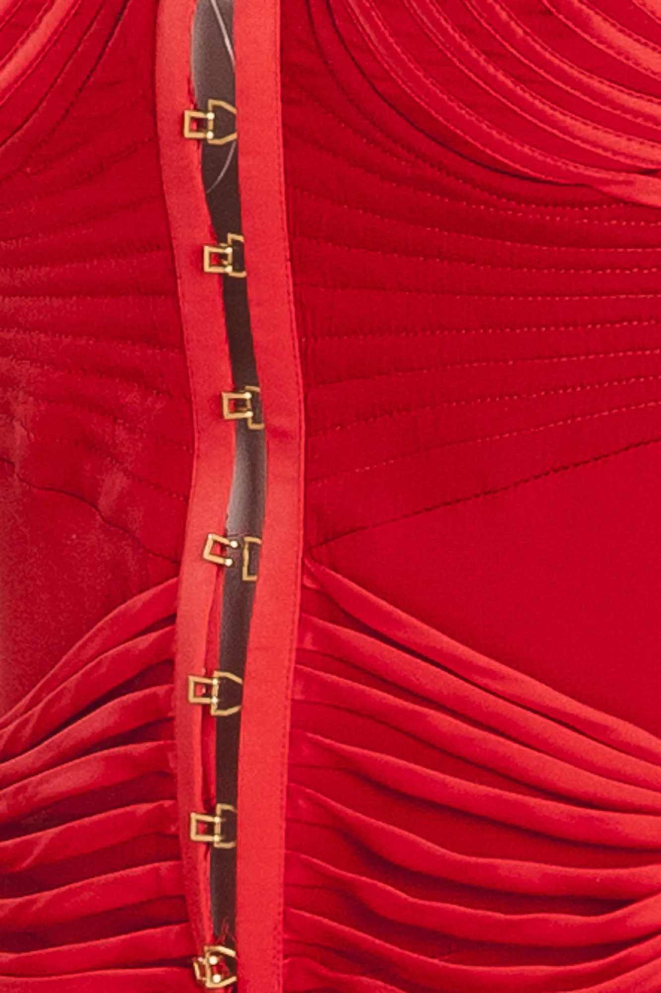 Iconic Tom Ford For Gucci - Editorial Red Corset Long Silk Gown - IT 40