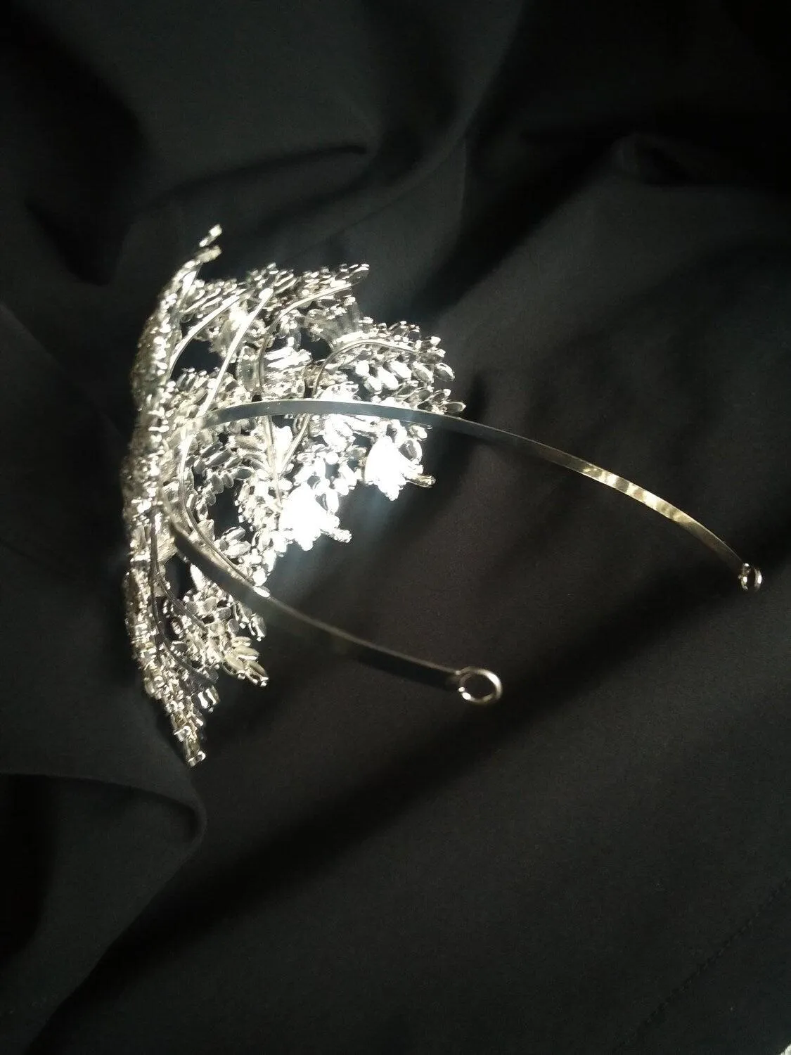 large Vintage couture inspired crystal tiara side hair piece by Crystal wedding uk