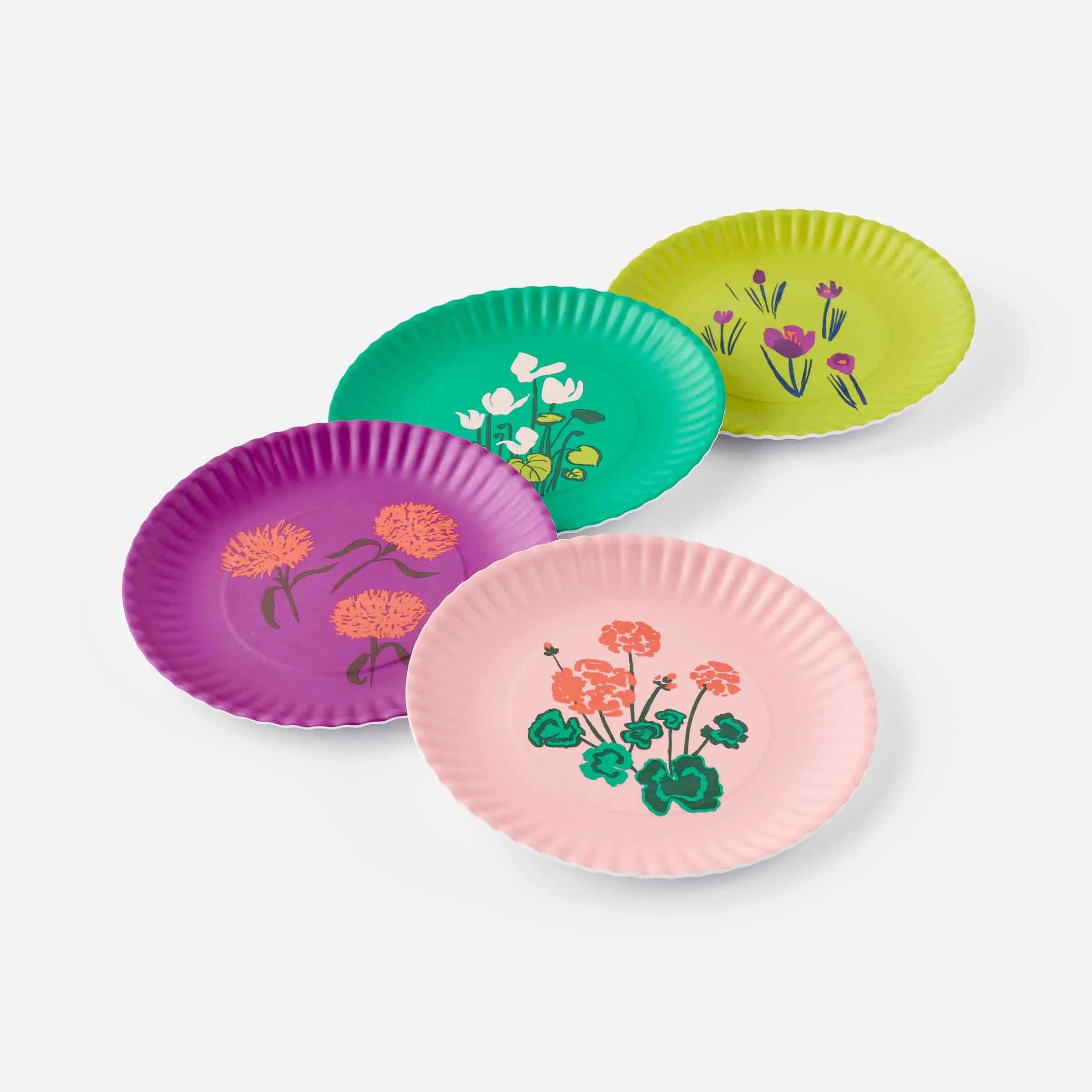 Les Fleurs Melamine Plate Set (9 Inch )