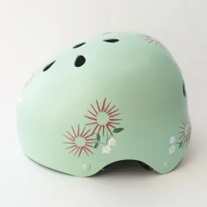 Light Mint with Flowers Bike Helmet