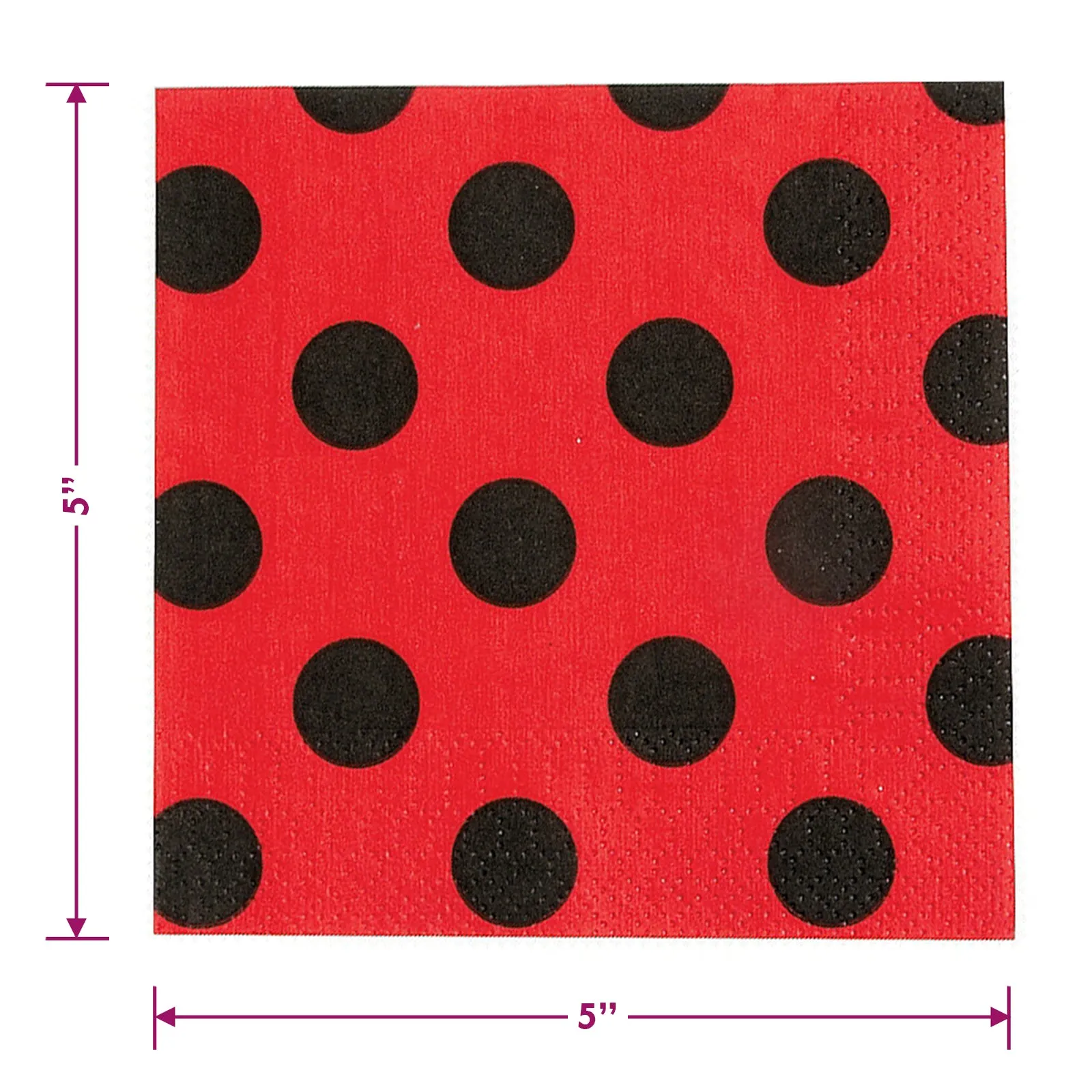 Little Ladybug Party Pack - Shaped Paper Dinner Plates, Polka Dot Beverage Napkins, Cups, and Table Cover Set (Serves 16)