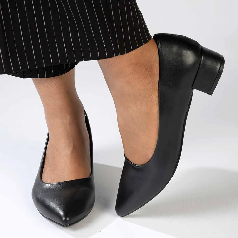 Madison Bernadette Low Block Heel Court - Black