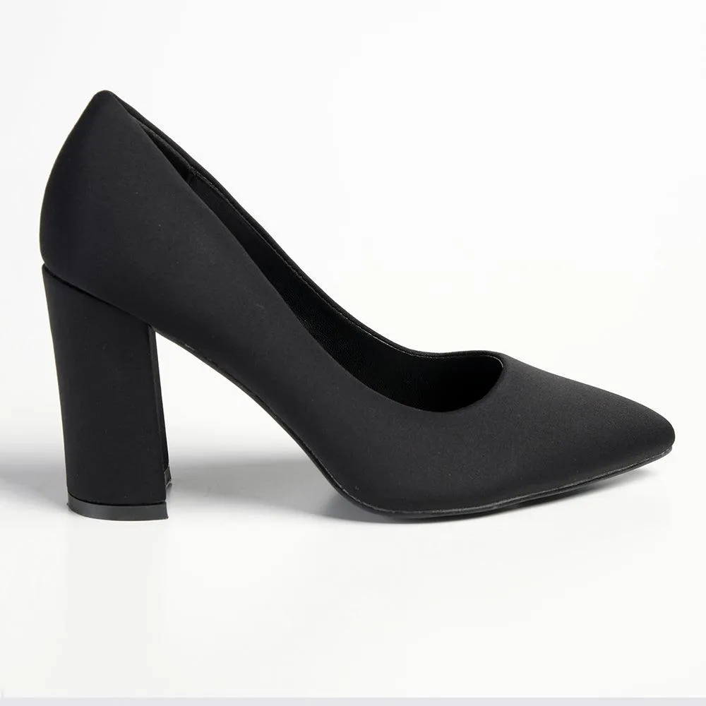 Madison Bora Low Block Heel Court - Black