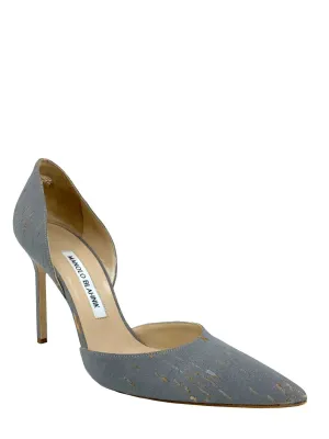 Manolo Blahnik Tayler Satin d'Orsay Pumps Size 9