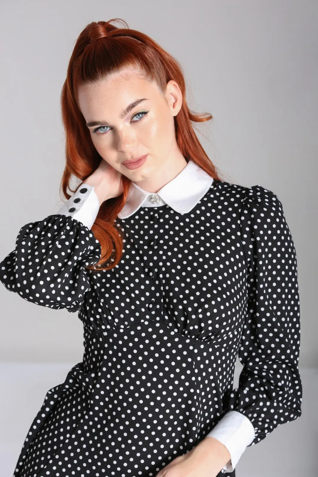 Naomi Polka Dot Mini Dress by Hell Bunny