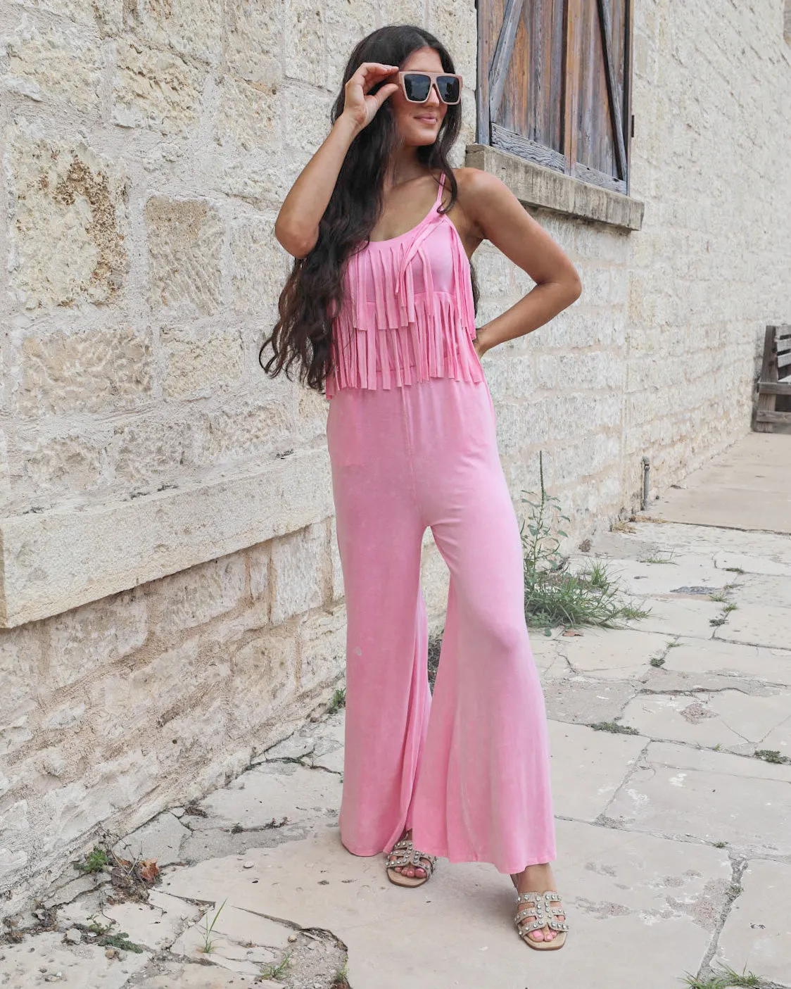 Pamela Pink Vintage Wash Jumpsuit