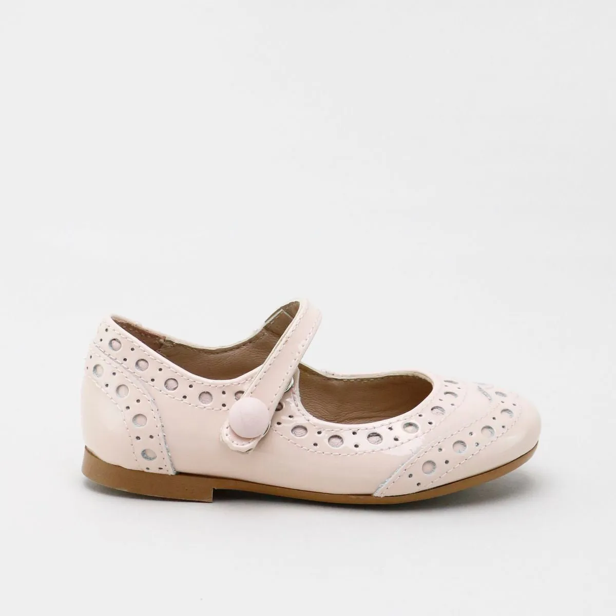 Papanatas Barbie Pink Patent Wingtip Mary Jane