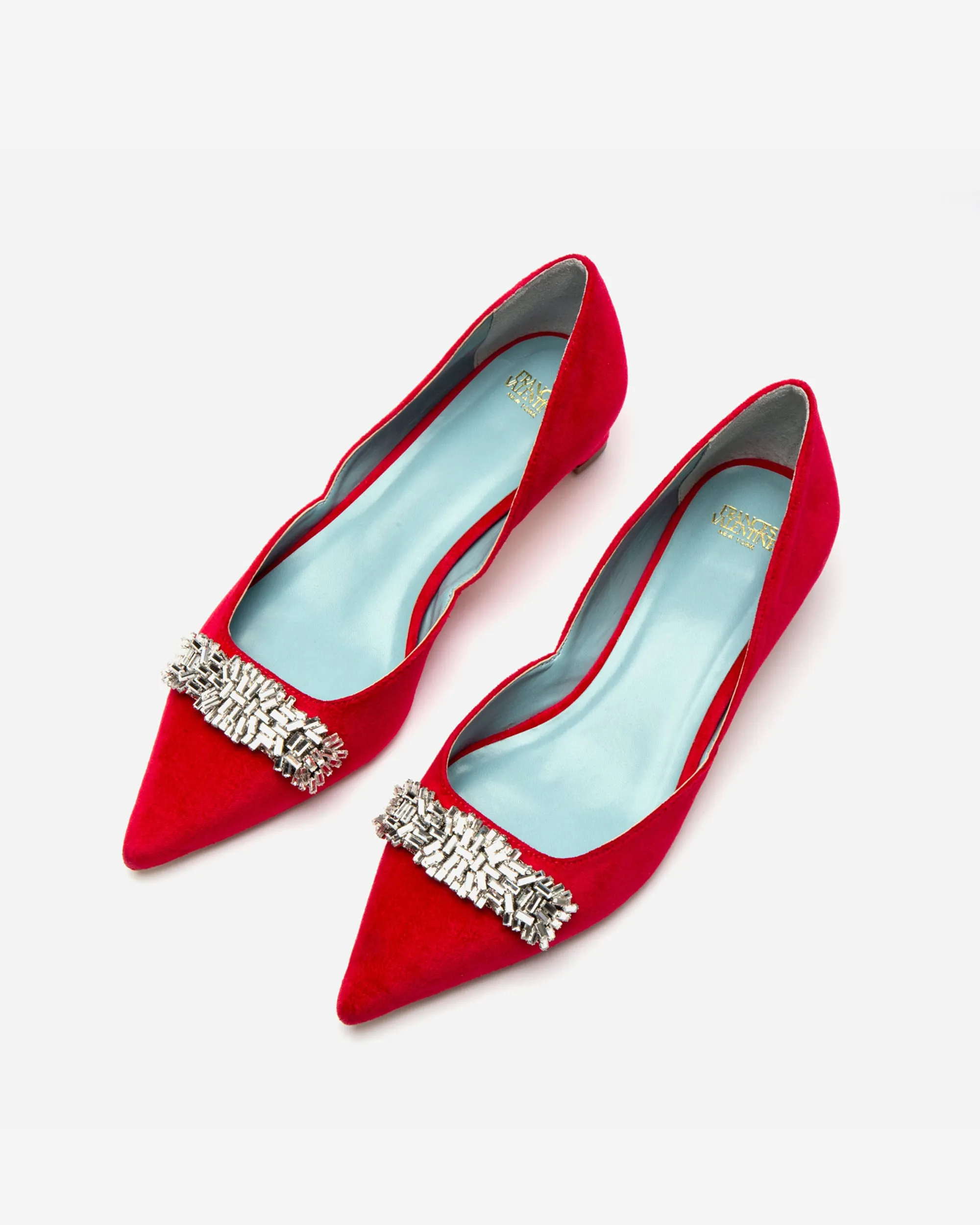 Paula Mini Block Heel Velvet Red