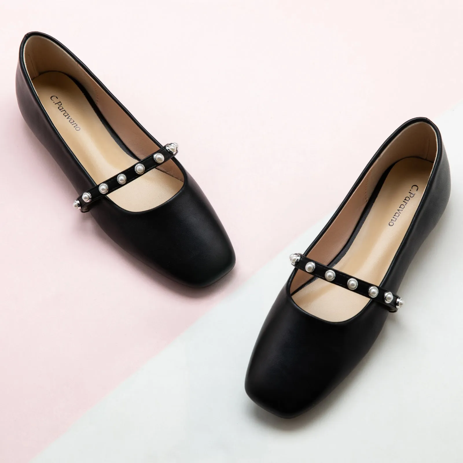 Pearl-Strap Mary Jane (Clara) Black