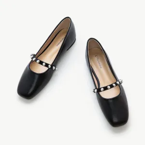 Pearl-Strap Mary Jane (Clara) Black