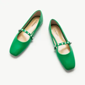 Pearl-Strap Mary Jane (Clara) Green