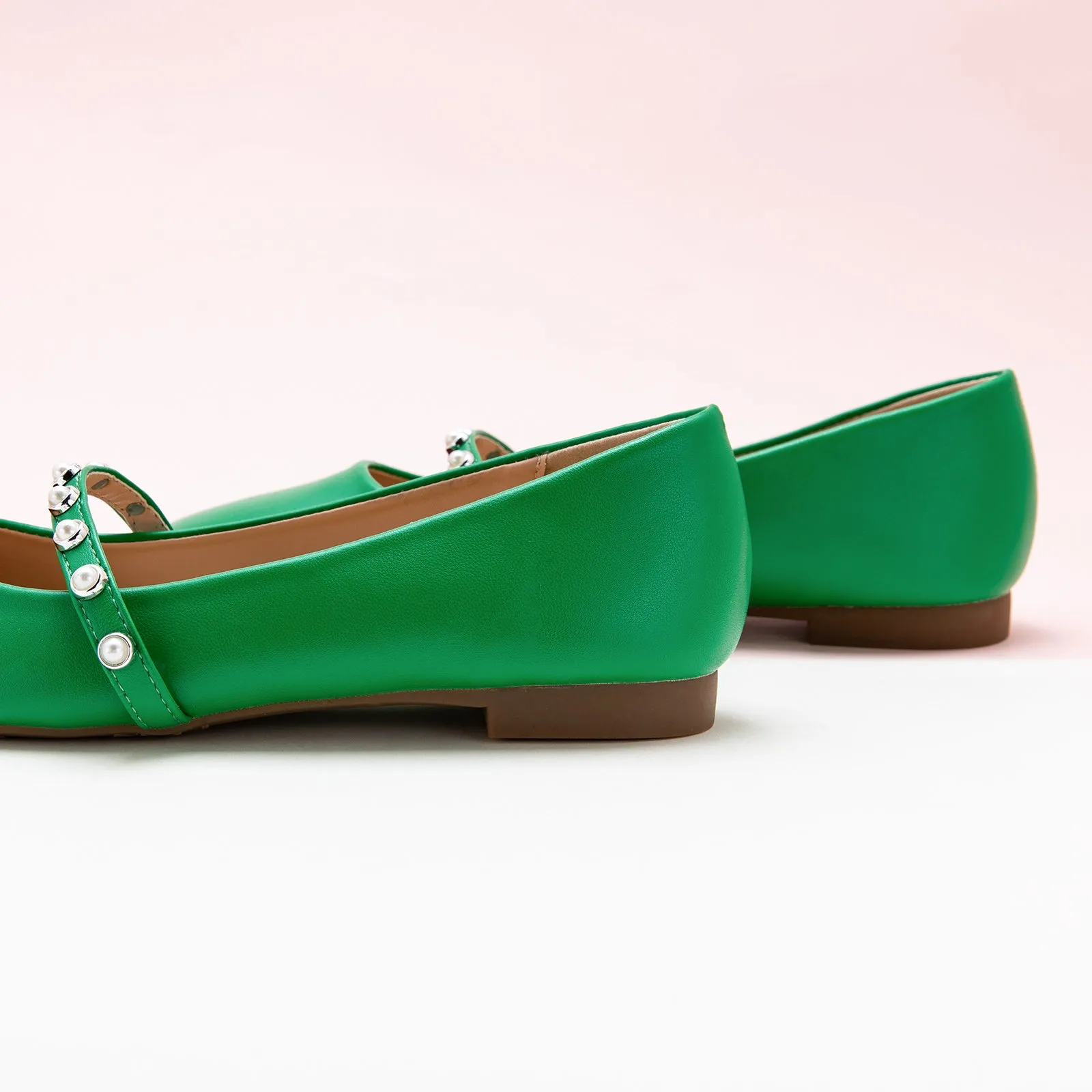 Pearl-Strap Mary Jane (Clara) Green