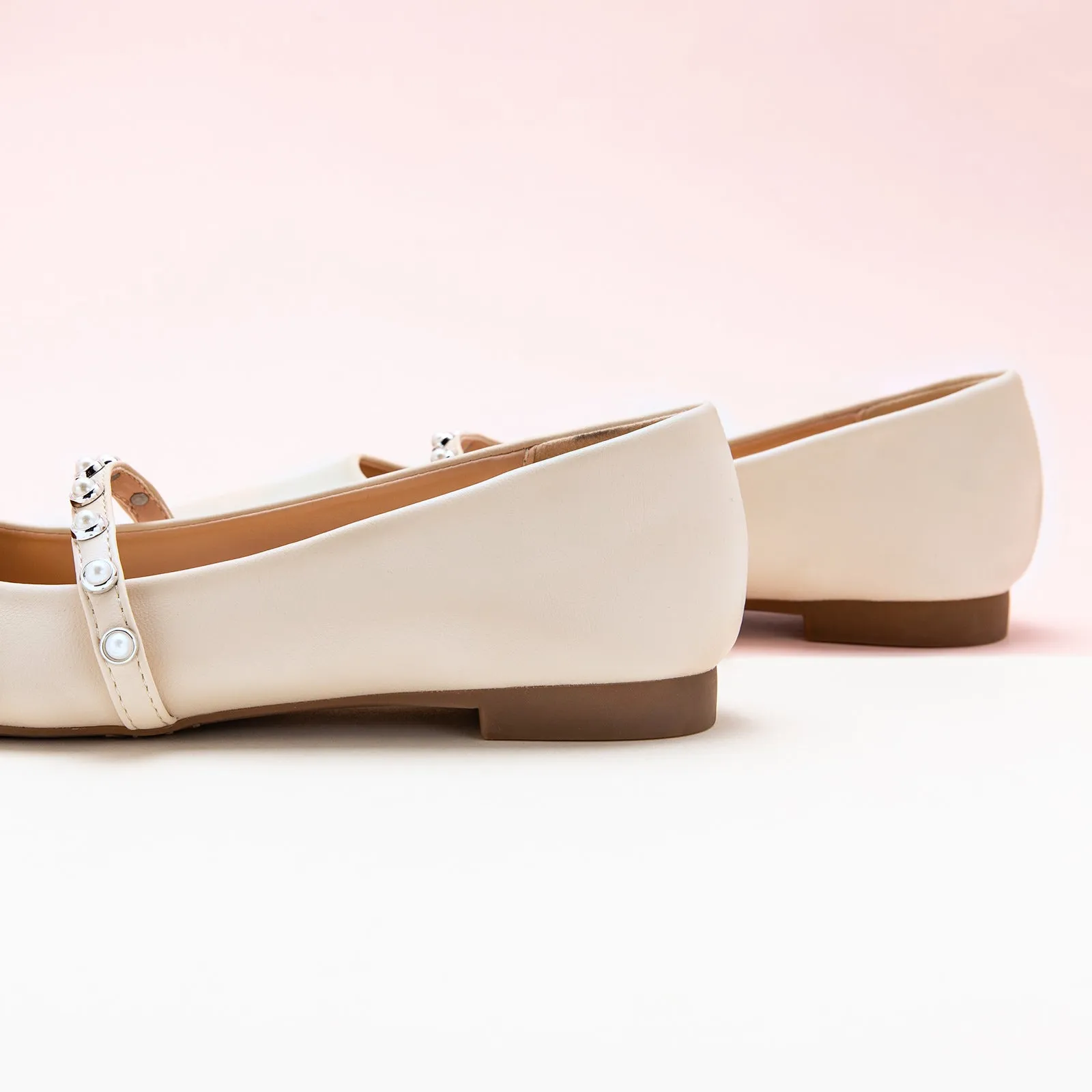 Pearl-Strap Mary Jane (Clara) White