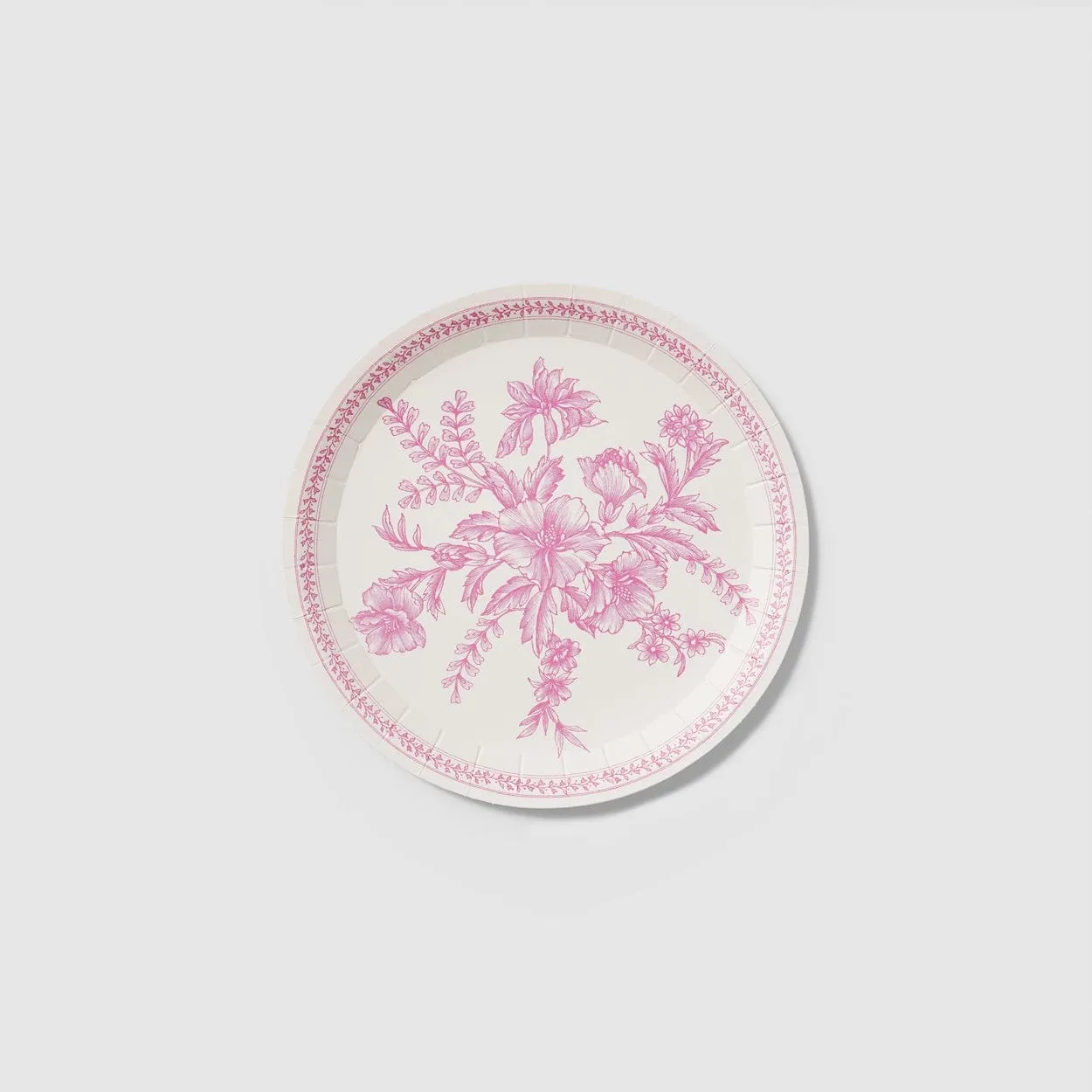 Pink Toile Small Party Plates x 10