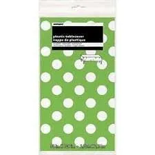 Plastic Green Polka Dot Table Cover