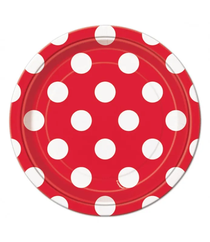 Red Polka Dot - Paper Plates