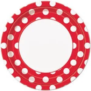 Red Polka Dot - Paper Plates