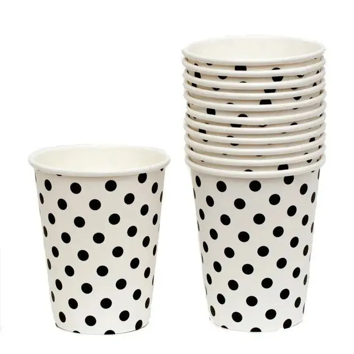 Sambellina White with Black Polka Dot Cups - 12 Pkt