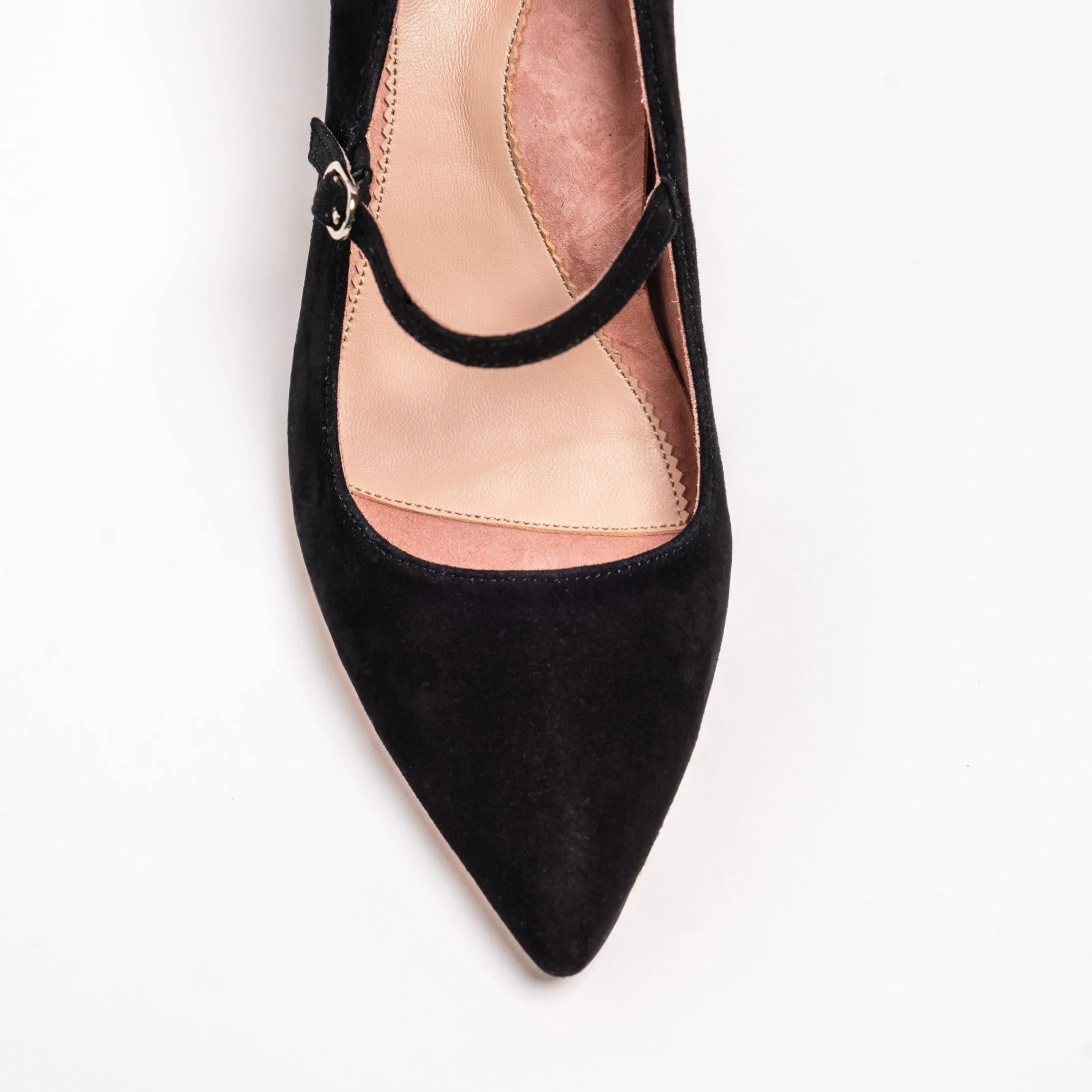 [SAMPLE] Black Suede Mary Jane Pump